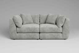 Utopia - 2 Piece - Rearrangeable Modular Sofa, Soft Woven Chenille / Pure / Casual Trim - thumbnail 4