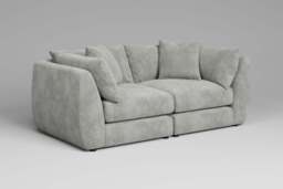 Utopia - 2 Piece - Rearrangeable Modular Sofa, Soft Woven Chenille / Pure / Casual Trim - thumbnail 3