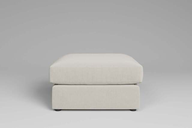 Fusion - Large Storage Stool, Luxe Woven Velvet / Snow - image 1