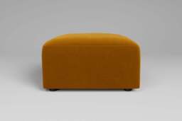 Aura - Footstool - Rearrangeable Modular Sofa, Soft Touch Velvet / Saffron