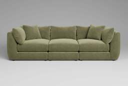 Utopia - 3 Piece - Rearrangeable Modular Sofa, Cotton Blend / Jade / Casual Trim - thumbnail 6