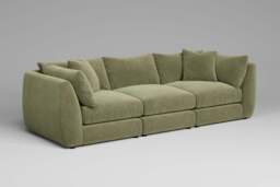 Utopia - 3 Piece - Rearrangeable Modular Sofa, Cotton Blend / Jade / Casual Trim - thumbnail 5