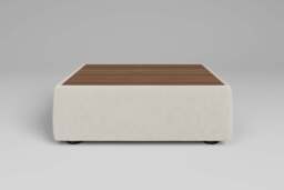 Zen - Coffee Table - Rearrangeable Modular Sofa, Oak / Luxe Woven Velvet / Snow - thumbnail 3