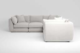 Utopia - 5 Piece - Rearrangeable Modular Sofa, Brushed Wool Feel / Whisper / Casual Trim