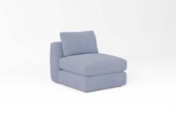 Zen - Armless Piece, Brushed Wool Feel / Denim / Standard Back Cushions - thumbnail 2