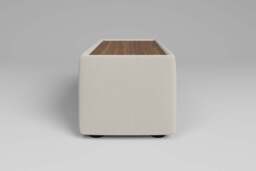 Zen - Side Table - Rearrangeable Modular Sofa, Walnut / Luxe Woven Velvet / Snow - thumbnail 4