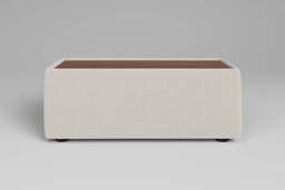 Zen - Side Table - Rearrangeable Modular Sofa, Walnut / Luxe Woven Velvet / Snow - thumbnail 1