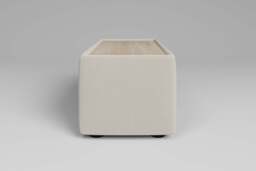 Zen - Side Table - Rearrangeable Modular Sofa, Walnut / Luxe Woven Velvet / Snow - thumbnail 3