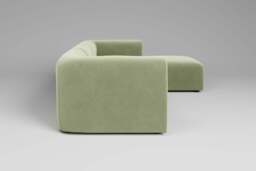 Aura - 3 Piece with Footstool - Rearrangeable Modular Sofa, Brushed Wool Feel / Sage - thumbnail 2