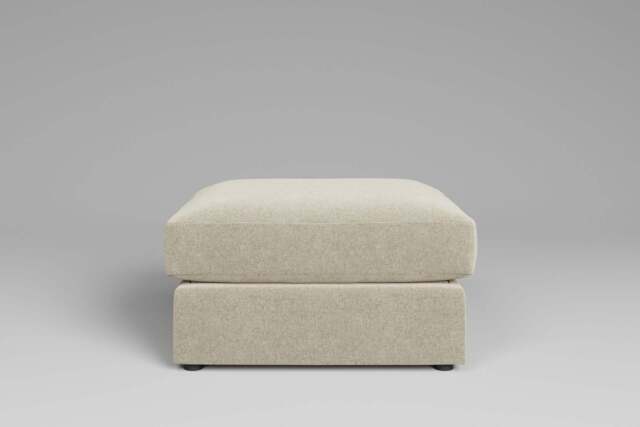 Outlet - Large Storage Stool - Chunky Textured Weave - Linen - image 1
