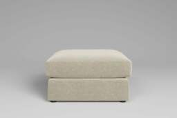 Outlet - Large Storage Stool - Chunky Textured Weave - Linen - thumbnail 1