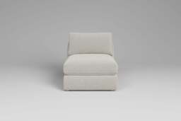 Zen - Armless Piece, Boucle / Ivory / Full-Width Back Cushions - thumbnail 1