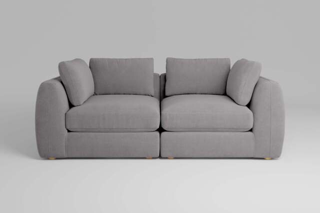 Zen - 2 Piece - Rearrangeable Modular Sofa, Brushed Wool Feel / Pewter / Standard Back Cushions - image 1