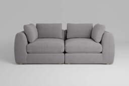 Zen - 2 Piece - Rearrangeable Modular Sofa, Brushed Wool Feel / Pewter / Standard Back Cushions