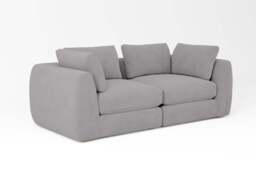 Zen - 2 Piece - Rearrangeable Modular Sofa, Brushed Wool Feel / Pewter / Standard Back Cushions - thumbnail 2