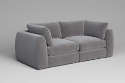 Zen - 2 Piece - Rearrangeable Modular Sofa, Brushed Wool Feel / Pewter / Standard Back Cushions - thumbnail 5