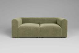 Aura - 2 Piece - Rearrangeable Modular Sofa, Cotton Blend / Jade - thumbnail 1
