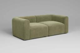 Aura - 2 Piece - Rearrangeable Modular Sofa, Cotton Blend / Jade - thumbnail 3