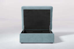 Large Storage Stool, Cotton Blend / Topaz - thumbnail 2