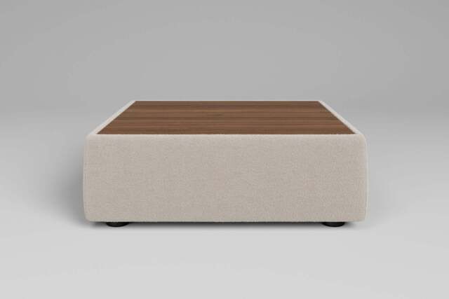 Zen - Coffee Table - Rearrangeable Modular Sofa, Walnut / Plush Chenille / Chalk - image 1