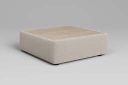 Zen - Coffee Table - Rearrangeable Modular Sofa, Walnut / Plush Chenille / Chalk - thumbnail 3