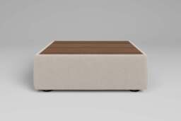 Zen - Coffee Table - Rearrangeable Modular Sofa, Walnut / Plush Chenille / Chalk - thumbnail 1