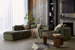 Aura - Footstool - Rearrangeable Modular Sofa, Luxe Woven Velvet / Pine - thumbnail 4