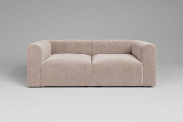 Aura - 2 Piece - Rearrangeable Modular Sofa, Cotton Blend / Bisque - image 1