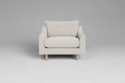 hush - Loveseat, Luxe Woven Velvet / Snow - thumbnail 1