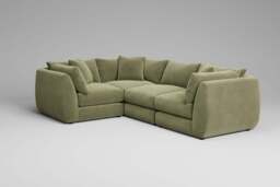 Utopia - 4 Piece - Rearrangeable Modular Sofa, Cotton Blend / Jade / Tailored Trim - thumbnail 1