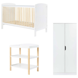 Ickle Bubba Coleby Scandi 3 PC Nursery Furniture Set - White