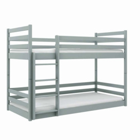 Wooden Bunk Bed Mini - Grey Foam/Bonnell Mattresses