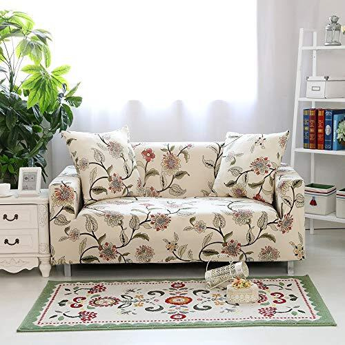HYSENM 1/2/3/4 Seater Sofa Cover Home Décor Stretch Elastic Protector Washable Durable Dust Proof Soft Sofa Slipcover Couch Cover Easy Fit,Flower swaying 2 Seater 145-185cm - Brand New