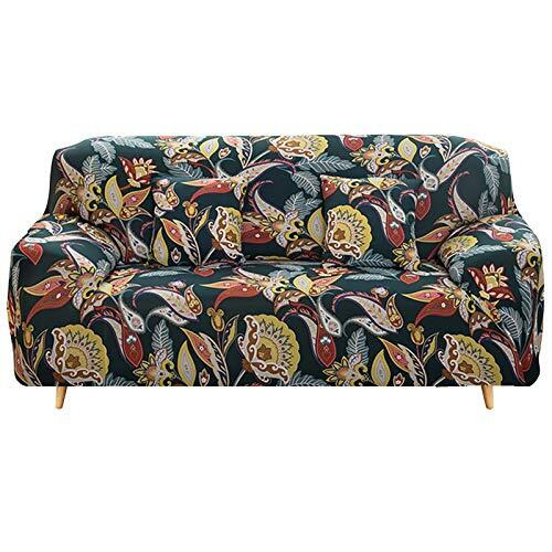 HEYOMART Sofa Cover High Stretch Elastic Fabric 1 2 3 Seater Sofa Slipcover Chair Loveseat Couch Cover Polyester Spandex Furniture Protector Cover (2 Seater, Pattern #Flowers) - Brand New