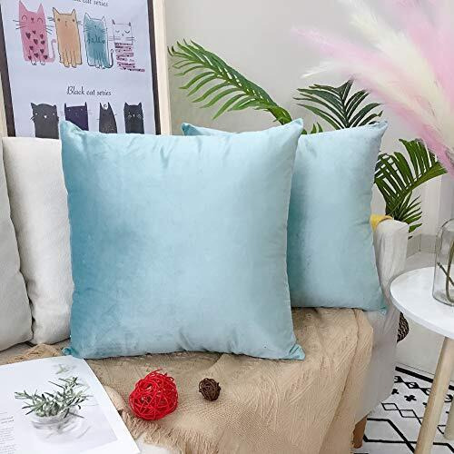 LAXEUYO Velvet Cushion Covers 60x60 cm, Colorful Multi-Color Optional Soft Decorative Square Throw Pillow Cover Pillowcase for Livingroom Sofa Bedroom - Mars Green - Brand New