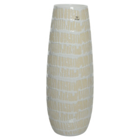 Tall White Etched Vase - Barker & Stonehouse