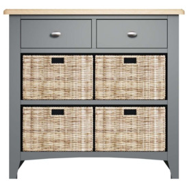 Graceton Oak and Grey Painted 2 Drawer 4 Basket Unit - Clearance FS483