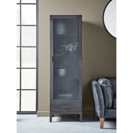 Reeded Glass Display Cabinet - Slim - thumbnail 1