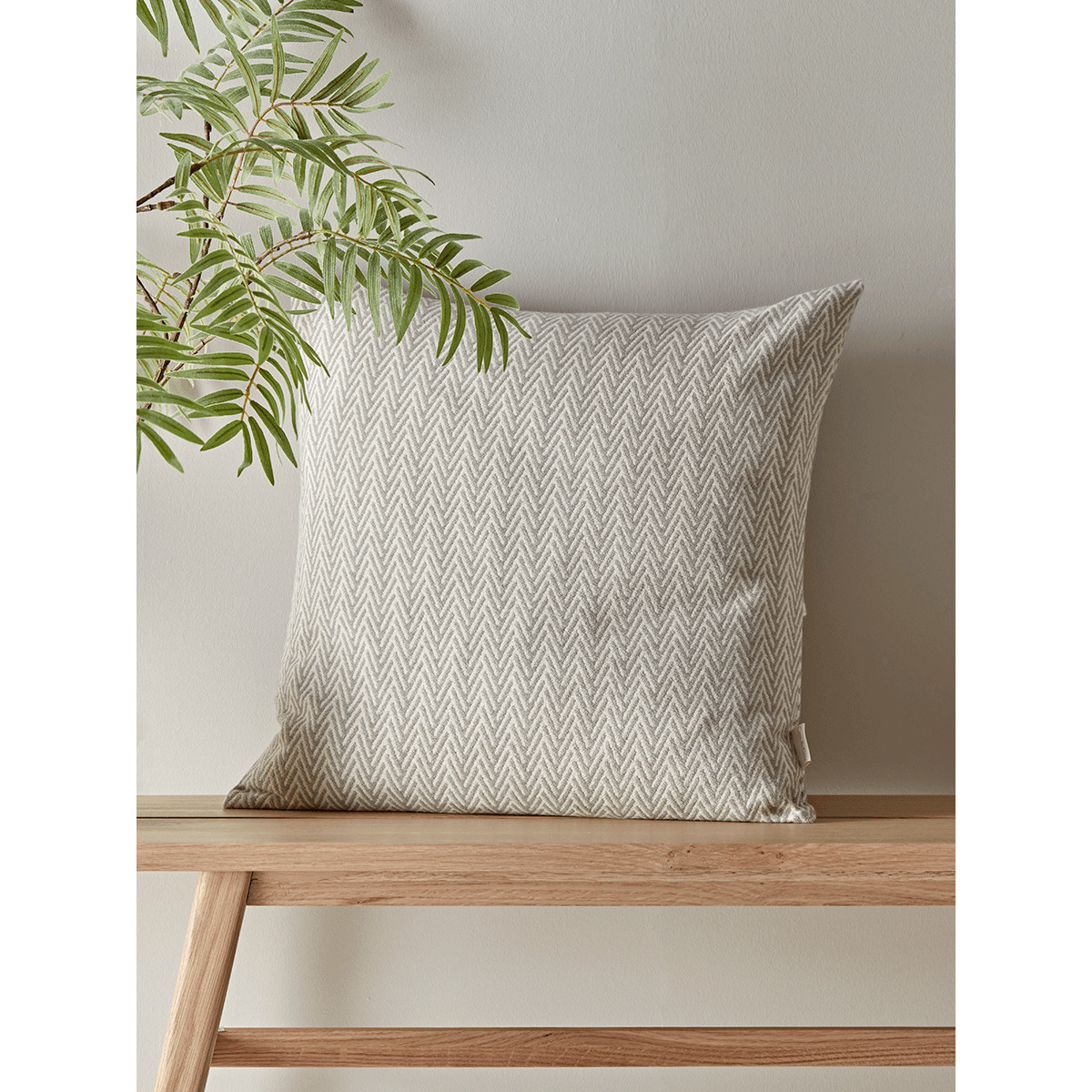 Herringbone Cotton Cushion - Grey - image 1