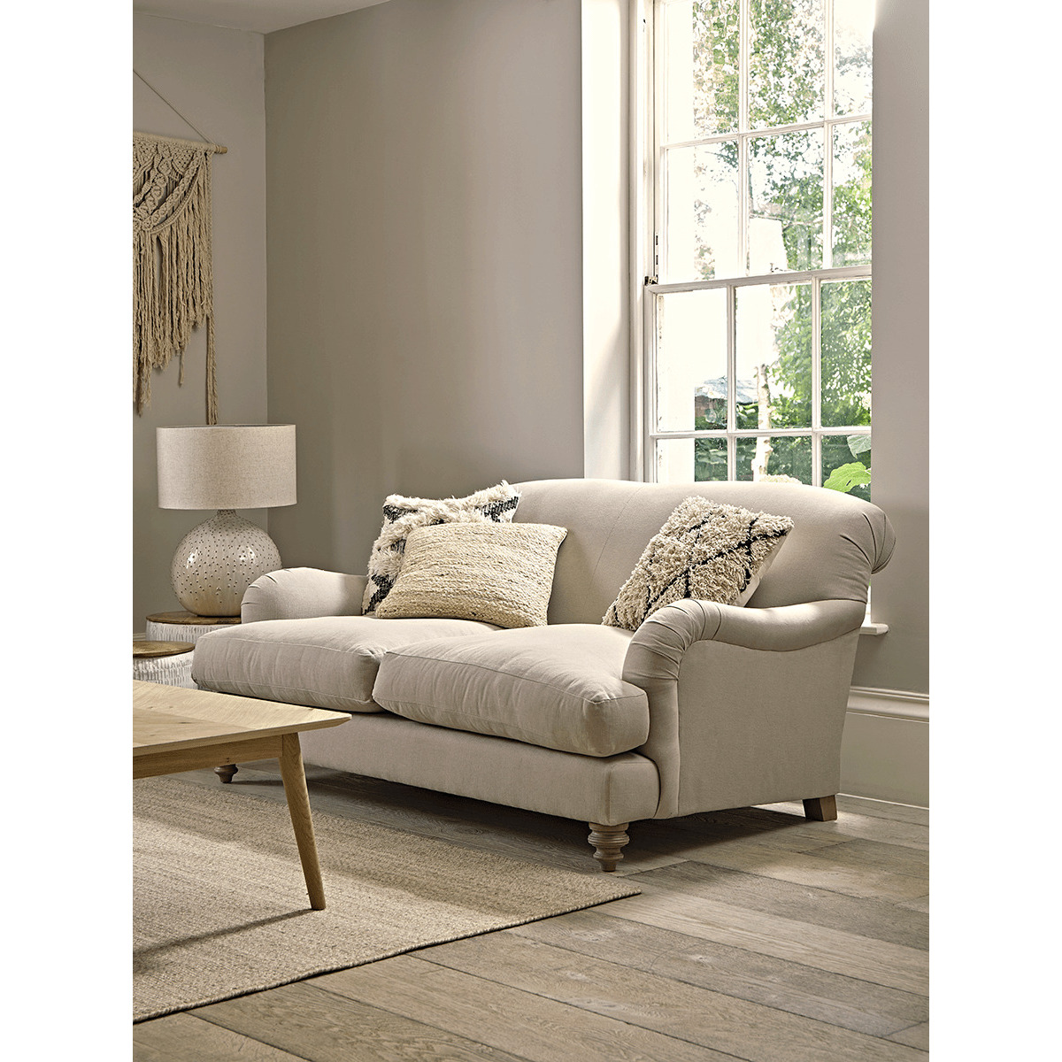 Cosy Two Seater Sofa - Soft Grey Velvet - image 1