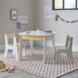 Kid's White Table and Chair Set White