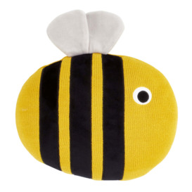 Bee Kind Knitted Cushion Yellow and Black