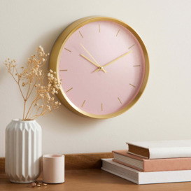 Aluminium Pink 26cm Silent Clock Pink