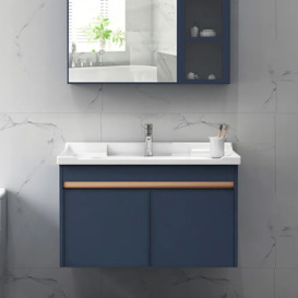 600mm Modern Floating Blue Bathroom Vanity with Basin