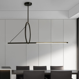 Minimalist Black Geometric Island Light Fixture for Kitchen Linear Pendant Light
