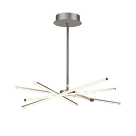 M5913 Star Dimmable LED Medium Ceiling Pendant Light In Silver And Chrome - Dia: 710mm