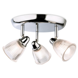 Firstlight 3748CH Echo 3 Way Bathroom Ceiling Spot Light In Chrome With Clear Glass Shades