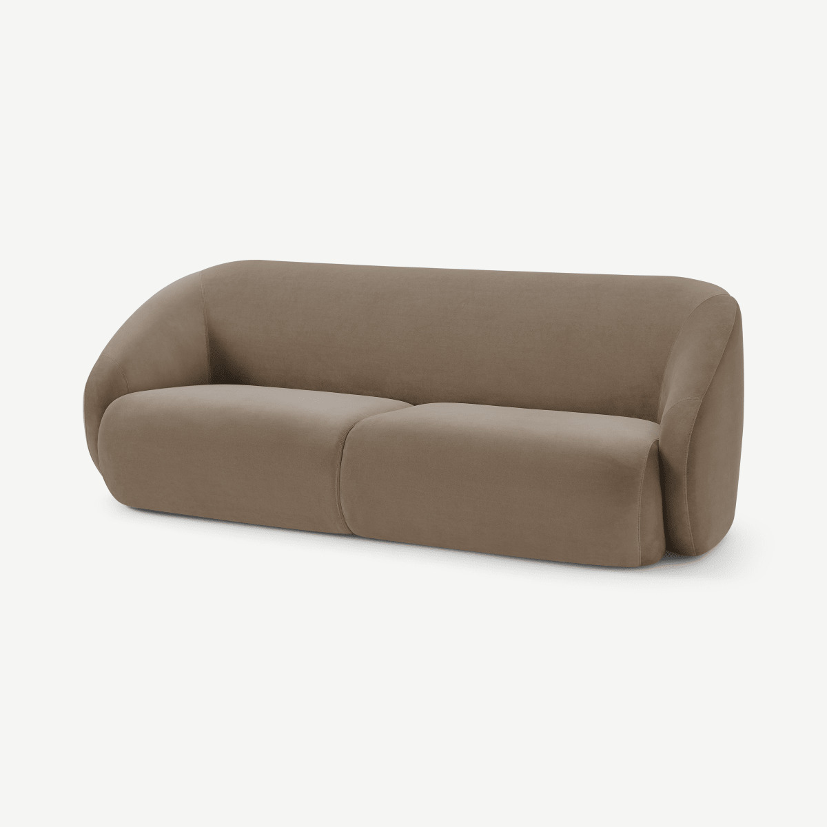 Blanca 3 Seater Sofa, Soft Mink Velvet