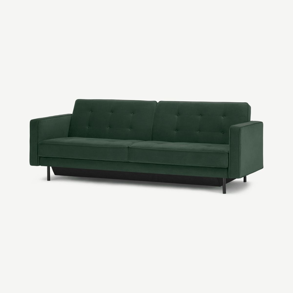 Rosslyn Click Clack Sofa Bed with Storage, Autumn Green Velvet