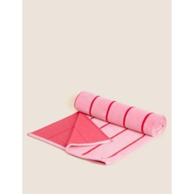 M&S Pure Cotton Sand Resistant Striped Beach Towel - Pink, Pink,Sage Green,Ochre,Teal Mix